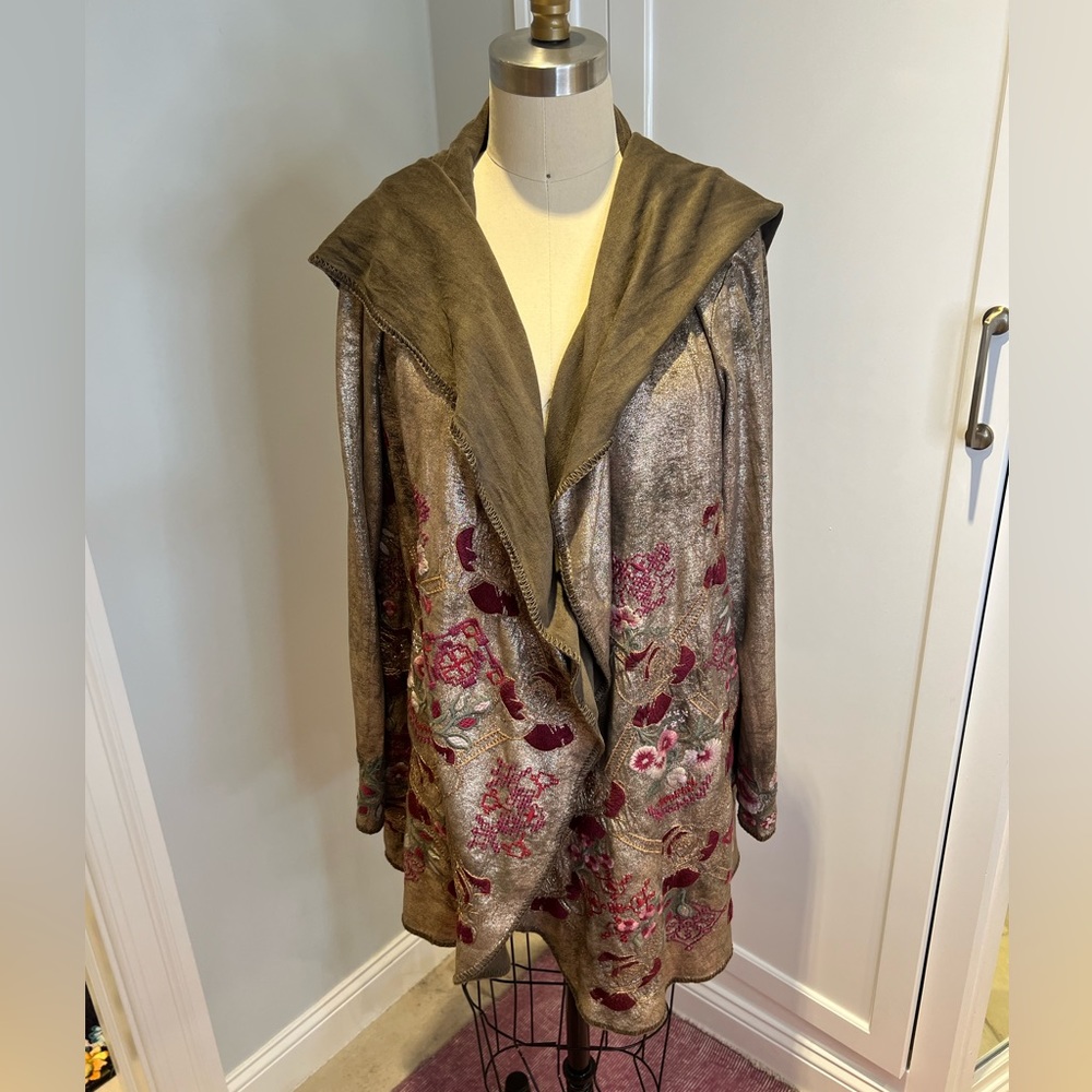 Claudette Metallic Sweater Johnny Was- size medium